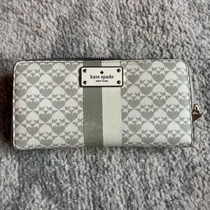 Kate Spade Long Zip Walker Grey Design Pink Interior